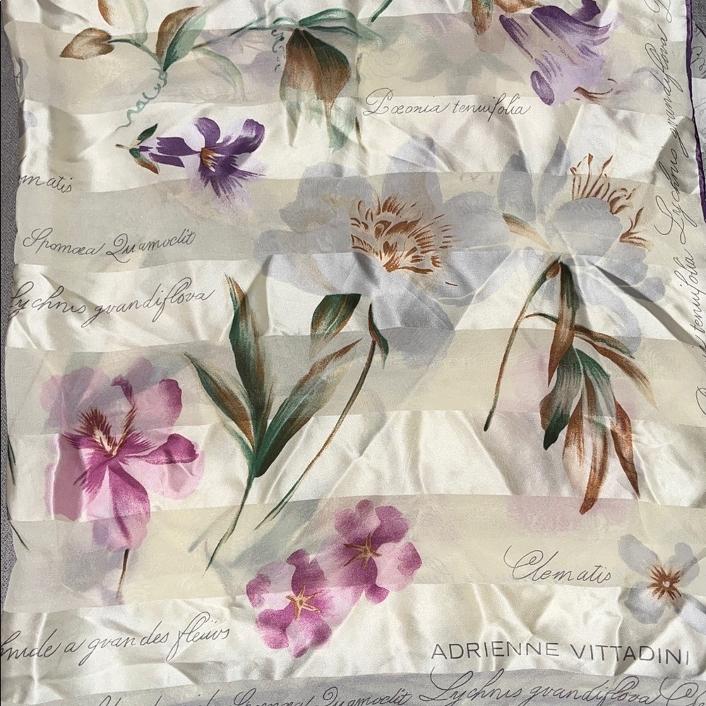 Adrienne Vittadini botanical floral silk scarf